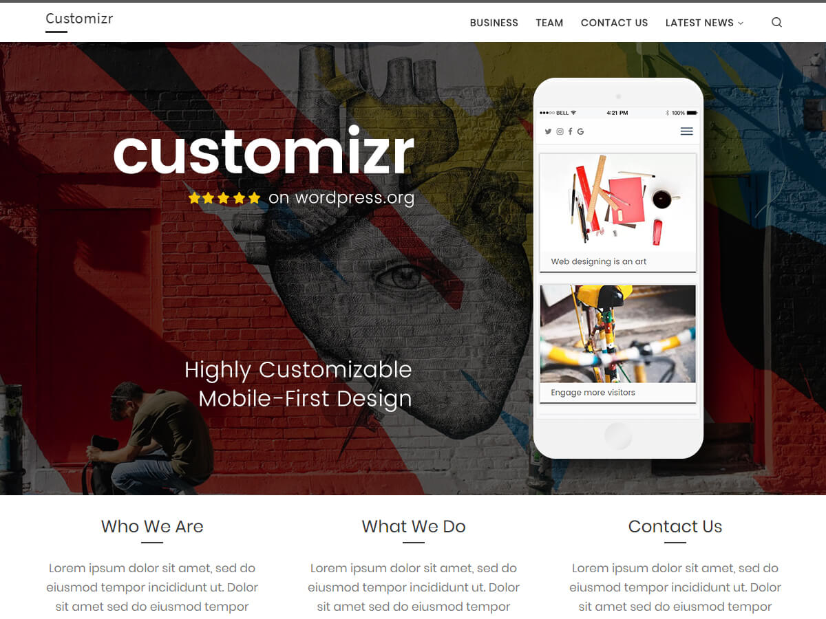 Customizr is een strak responsief thema